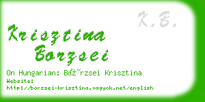 krisztina borzsei business card